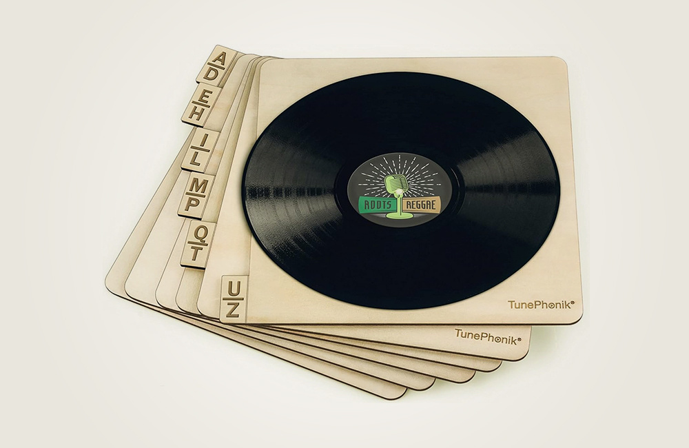 TunePhonik Two-Sided Laser Etched Wooden Record Dividers