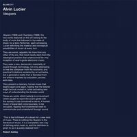 Alvin Lucier - Vespers vinyl cover