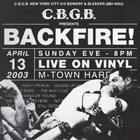 Backfire! - Live At Cbgb's (Splatter) vinyl cover
