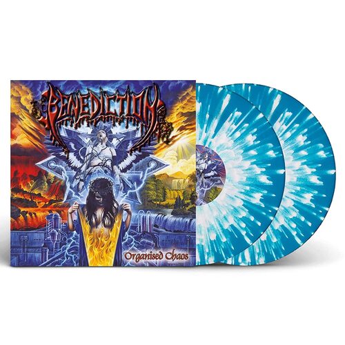 Benedection - Organised Chaos (Blue & White Splatter) vinyl cover