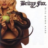 Britny Fox - Bite Down Hard (Clear With Brown Splatter) vinyl cover