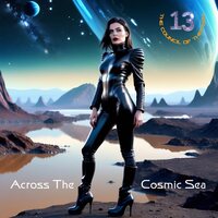 Council of Thirteen - Across the Cosmic Sea (Clear Blue With Fiesta Red Splatter) vinyl cover