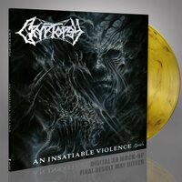 Cryptopsy - Insatiable Violence (Translucent Yellow & Black Marble) vinyl cover