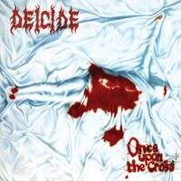Deicide - Once upon the Cross (Remastered, Milky Clear With Blood Splatter) vinyl cover