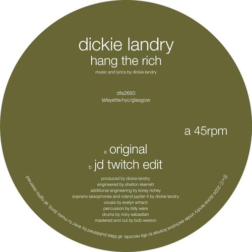 Dickie Landry - Hang The Rich vinyl cover