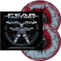 Fear Factory - Aggression Continuum (Red & Blue Swirl W/ Black Splatter)