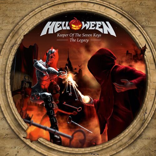 Helloween - Keeper Of The Seven Keys: The Legacy (Red orange/ white marbled) vinyl cover