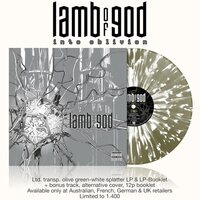 Lamb of God - Into Oblivion (Transparent Olive Green & White Splatter) vinyl cover