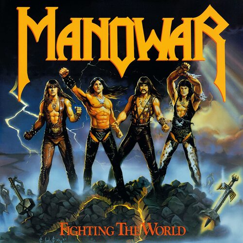 Manowar - Fighting The World (Limited Flaming Yellow) vinyl cover