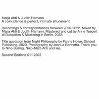 Marja / Hamann Ahti - A Coincidence Is Perfect, Intimate Attunement vinyl cover