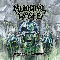 Municipal Waste - Slime And Punishment (Gray & Mint Swirl With Black Splatter) vinyl cover