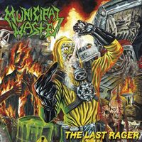 Municipal Waste - The Last Rager Yellow/blue Splatter vinyl cover