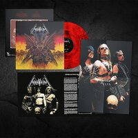 Nifelheim - Devil's Force (Transparent Red & Black Marble) vinyl cover