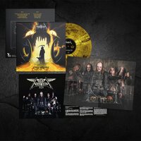 Nifelheim - Envoy Of Lucifer (Transparent Yellow & Black Marble) vinyl cover