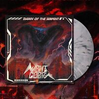 Night Cobra - Dawn Of The Serpent (Black/White Marble) vinyl cover