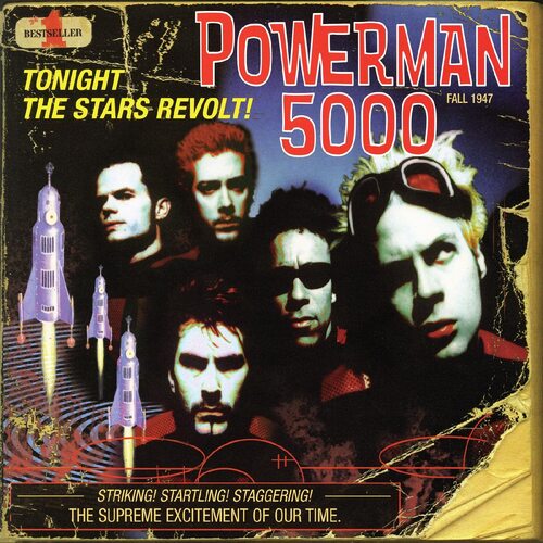 Powerman 5000 - Tonight The Stars Revolt! (Coke Clear W/Bright Yellow Streaks) vinyl cover