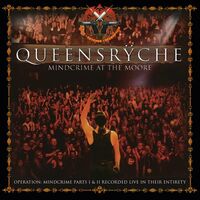 Queensrÿche - Mindcrime At The Moore Limited Translucent Red, Solid White & Black Marble vinyl cover
