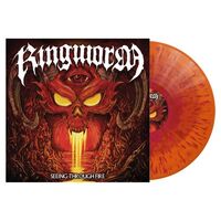 Ringworm - Seeing Through Fire (Red In Orange With Red & Magenta Splatter) vinyl cover