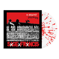 Sage Francis - A Healthy Distrust (Deluxe; Anniversary Edition; White with Red Splatter) vinyl cover
