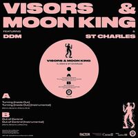 Visors & Moon King - Turning Inside Out B/W Out Of Control vinyl cover
