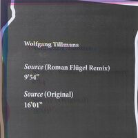 Wolfgang Tillmans - Source vinyl cover
